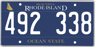 RI license plate 492338