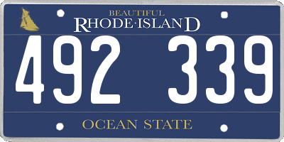 RI license plate 492339