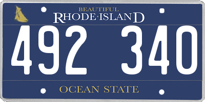RI license plate 492340