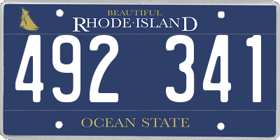 RI license plate 492341