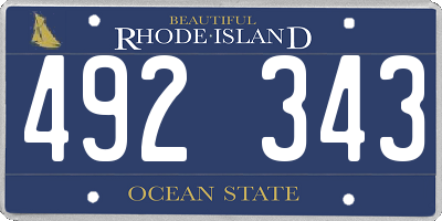 RI license plate 492343