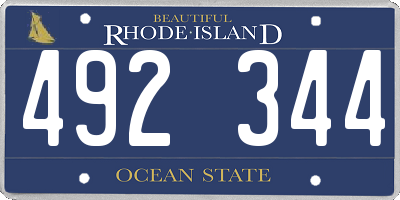 RI license plate 492344