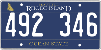 RI license plate 492346