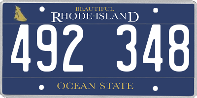 RI license plate 492348