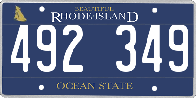 RI license plate 492349