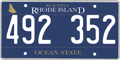 RI license plate 492352