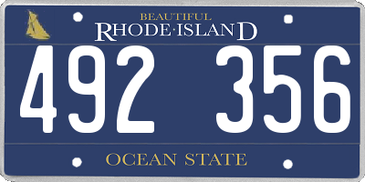 RI license plate 492356