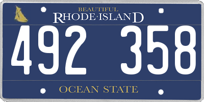 RI license plate 492358