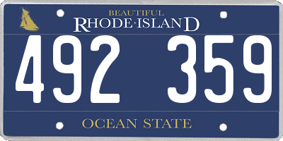RI license plate 492359