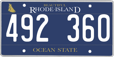 RI license plate 492360