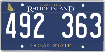 RI license plate 492363