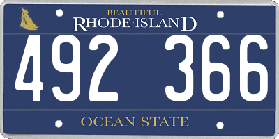 RI license plate 492366