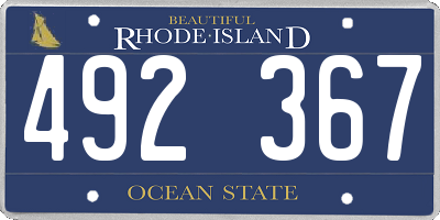 RI license plate 492367