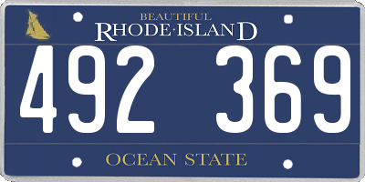 RI license plate 492369
