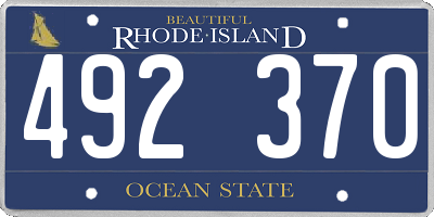 RI license plate 492370