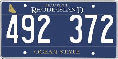 RI license plate 492372