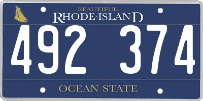 RI license plate 492374