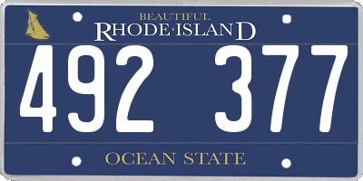 RI license plate 492377