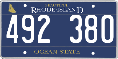 RI license plate 492380