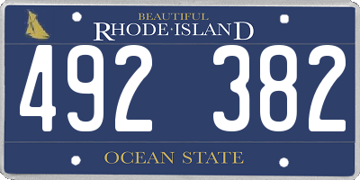 RI license plate 492382