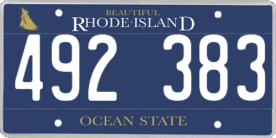 RI license plate 492383