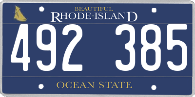 RI license plate 492385