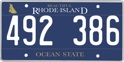RI license plate 492386