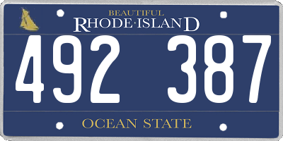 RI license plate 492387