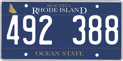 RI license plate 492388