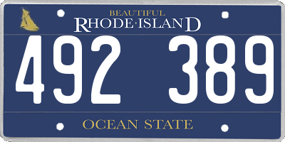 RI license plate 492389