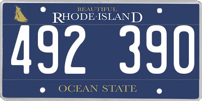 RI license plate 492390