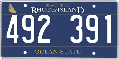 RI license plate 492391