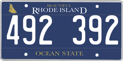 RI license plate 492392