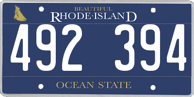 RI license plate 492394