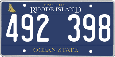RI license plate 492398