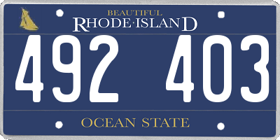 RI license plate 492403