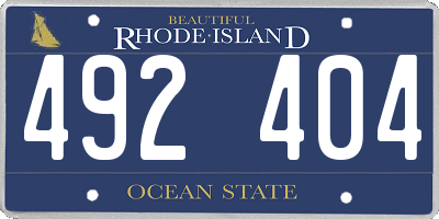 RI license plate 492404