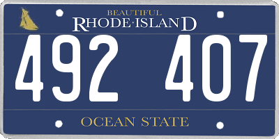 RI license plate 492407