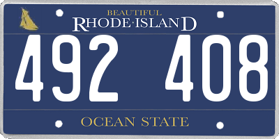 RI license plate 492408