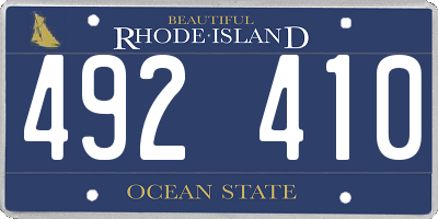 RI license plate 492410