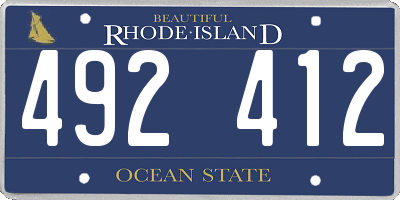 RI license plate 492412