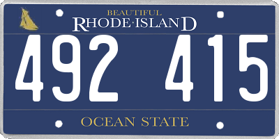 RI license plate 492415