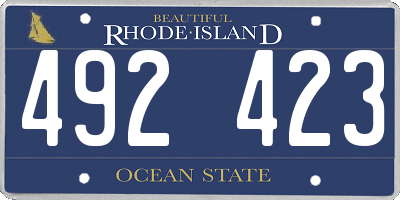 RI license plate 492423