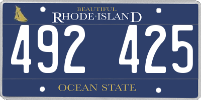 RI license plate 492425