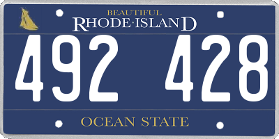 RI license plate 492428