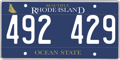 RI license plate 492429