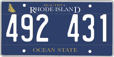 RI license plate 492431