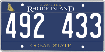 RI license plate 492433