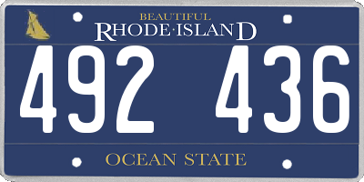 RI license plate 492436