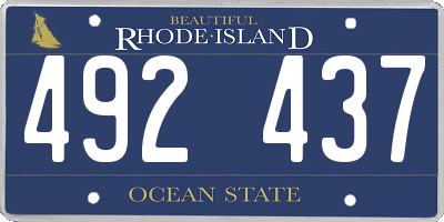 RI license plate 492437